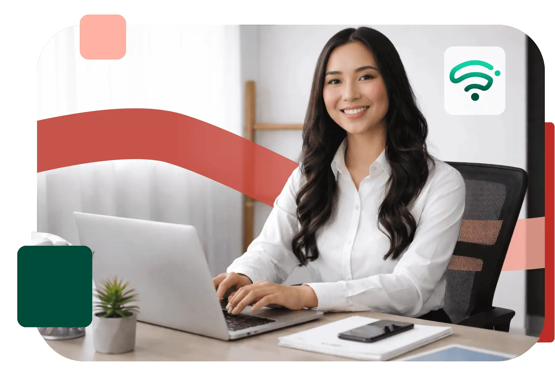Femme travaillant sur un ordinateur