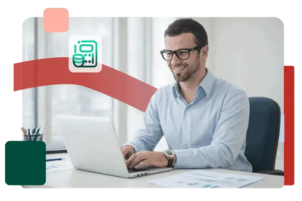 Homme travaillant sur un ordinateur